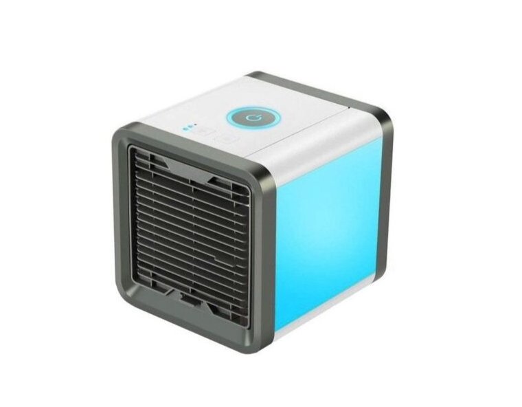 Umidificator de aer, 3 functii, alimentare usb, lumina led, silentios, compact, simplu de folosit, consum redus de energie, alb/albastru